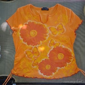 VINTAGE Y2K ORANGE SHIRT